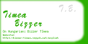 timea bizzer business card